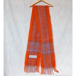 Acne Studios Vally Oversized Plaid Knit Wool/Alpaca Scarf